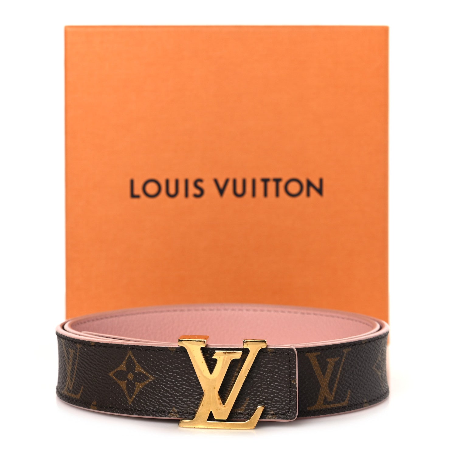 Louis Vuitton Calfskin Monogram 30mm LV Initiales Reversible Belt 80 32 Rose Ballerine 7 of 7