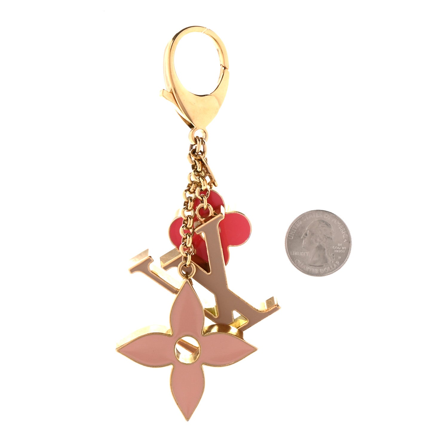 Louis Vuitton Fleur De Monogram Bag Charm Pink 2 of 5
