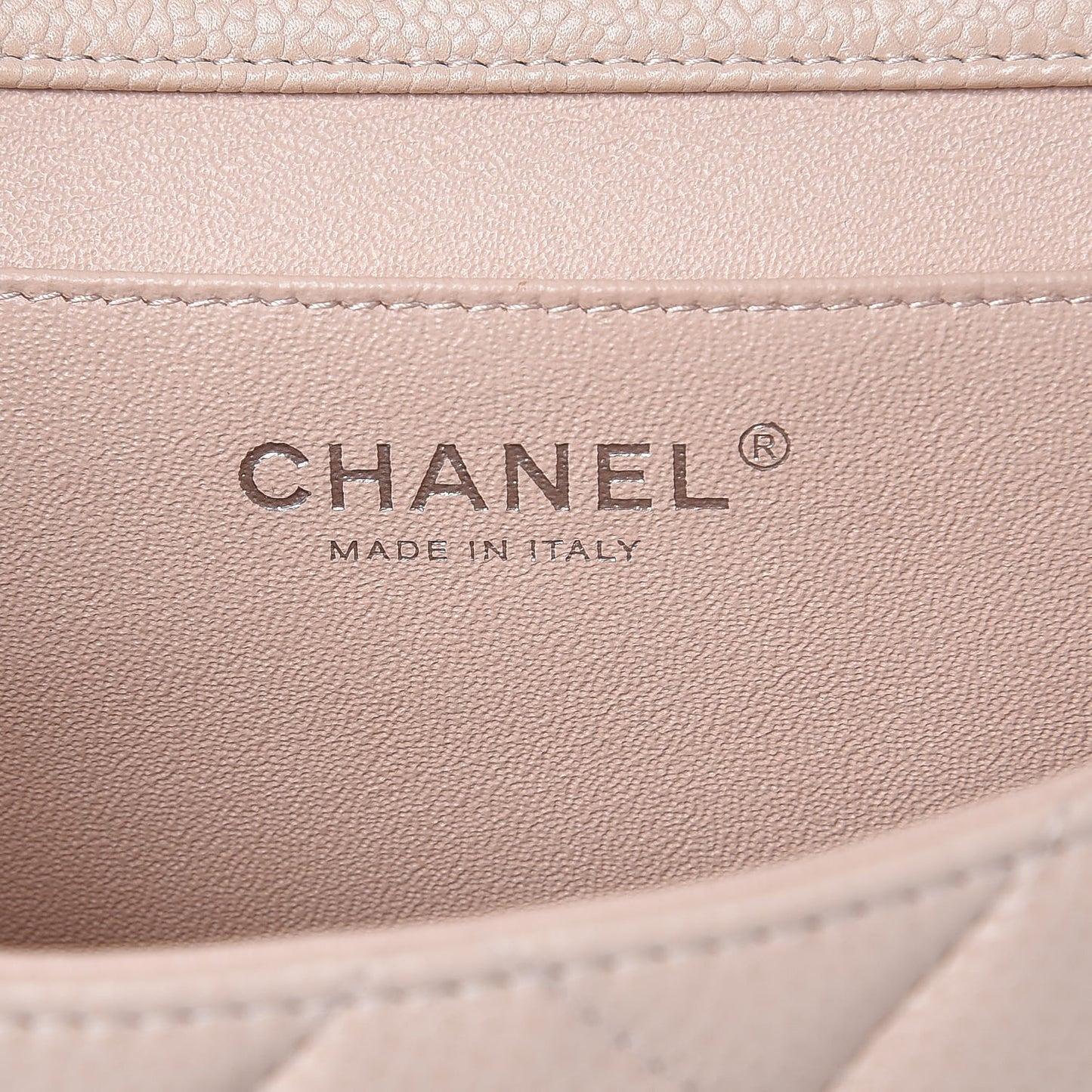 Caviar Quilted Clutch With Chain Flap Light Pink