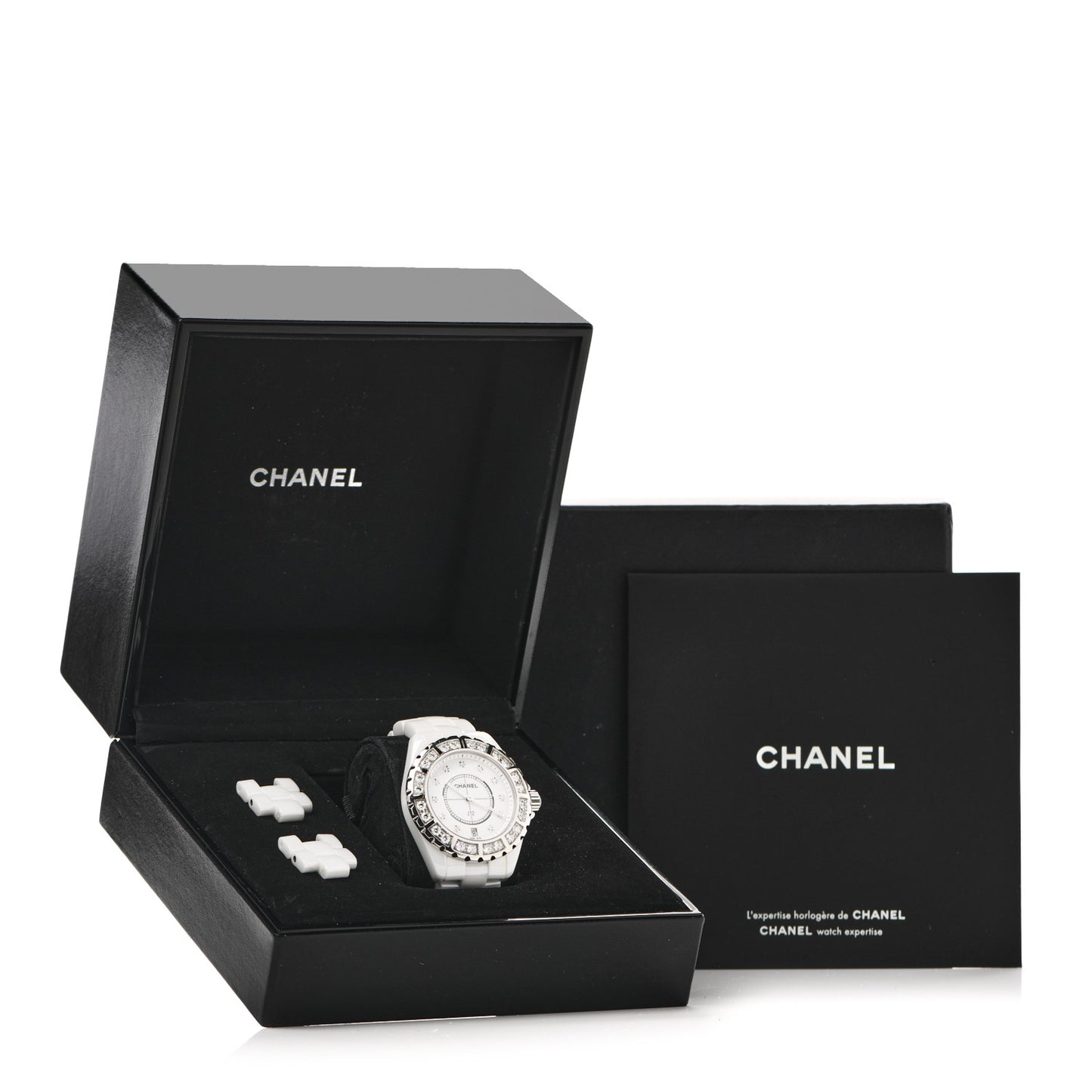 Stainless Steel Ceramic Diamond Bezel 38mm J12 Quartz Watch White