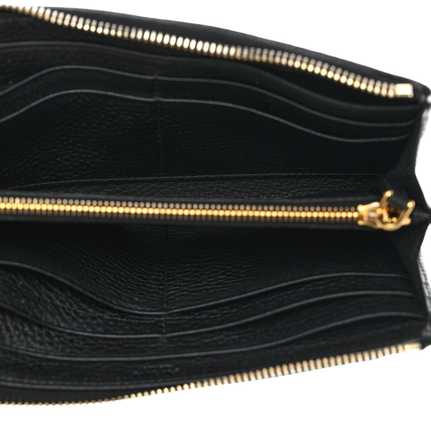 Prada Vitello Move Half Zip Wallet Black 5 of 8