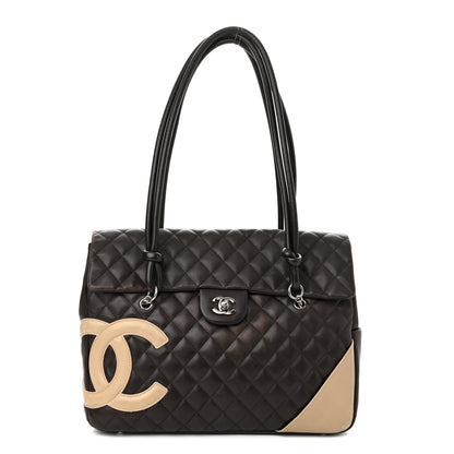 Chanel Calfskin Quilted Large Cambon Flap Brown Beige 1 of 17