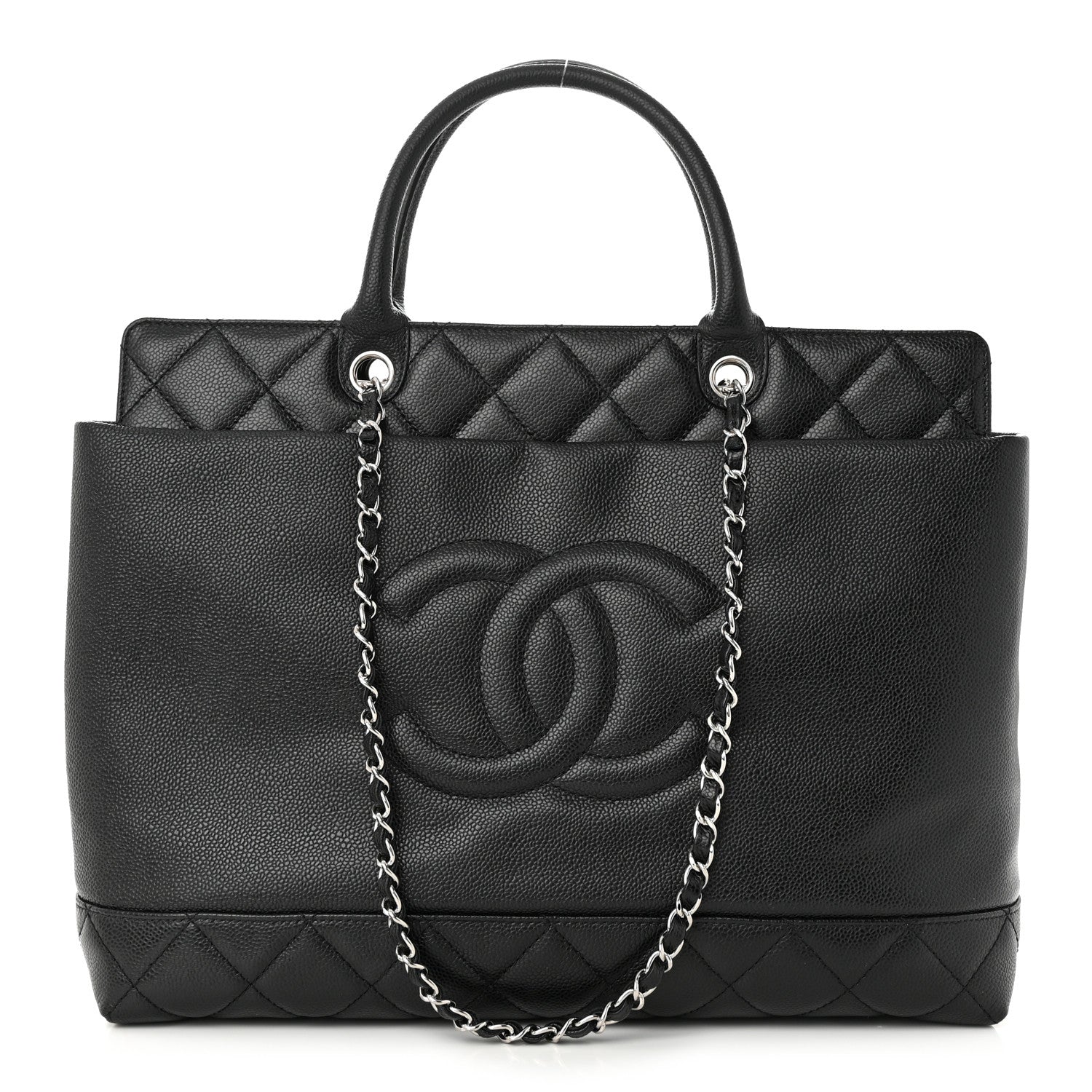 Chanel Caviar Large Soft CC Top Handle Tote Black 1 of 11