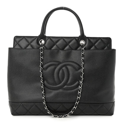 Chanel Caviar Large Soft CC Top Handle Tote Black 1 of 11