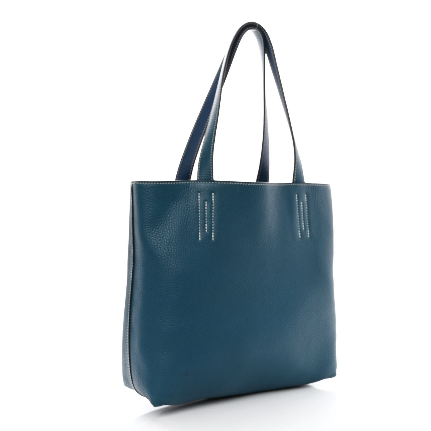 Hermes Taurillon Clemence Double Sens 36 Reversible Tote Bleu Sapphire Izmir 5 of 18