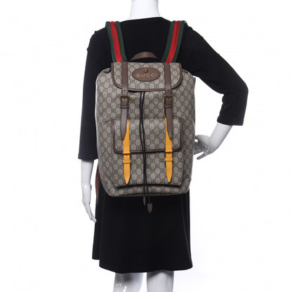 Gucci Soft GG Supreme Monogram Neo Vintage Double Buckle Backpack Beige New Acero Crop 2 of 11
