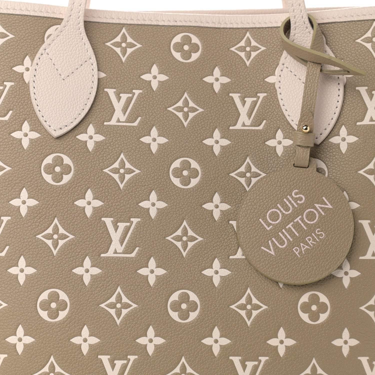 Louis Vuitton Empreinte Monogram Spring In The City Neverfull MM Kaki Beige Cream 8 of 10