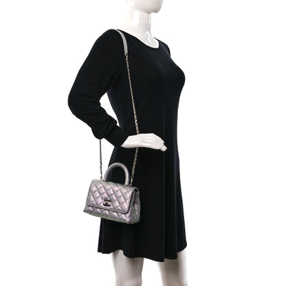 Chanel Iridescent Caviar Quilted Extra Mini Coco Handle Flap Purple 2 of 9
