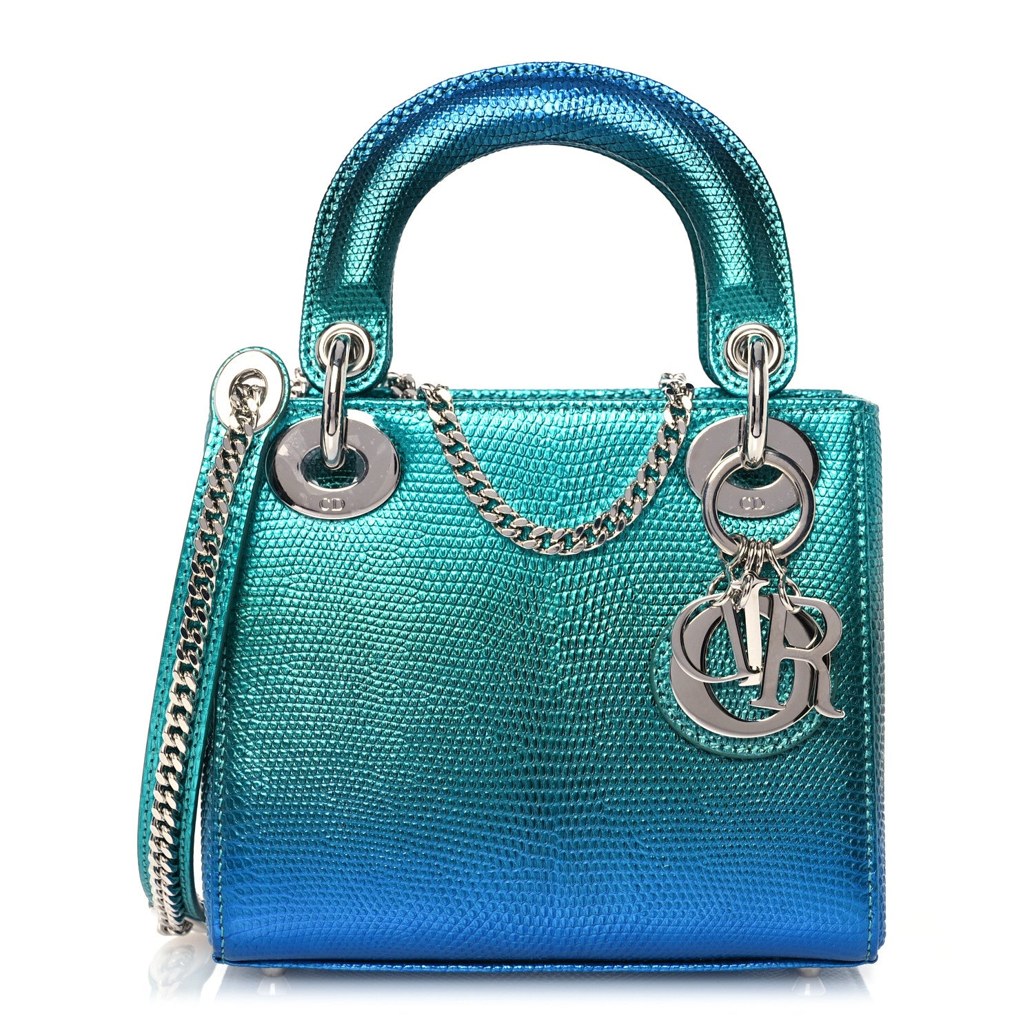 Christian Dior Lizard Gradient Mini Lady Dior Blue 1 of 12