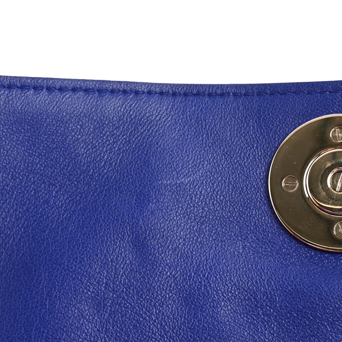 Patent Barocco Quilted Vanitas Chain Pouch Poison Blue