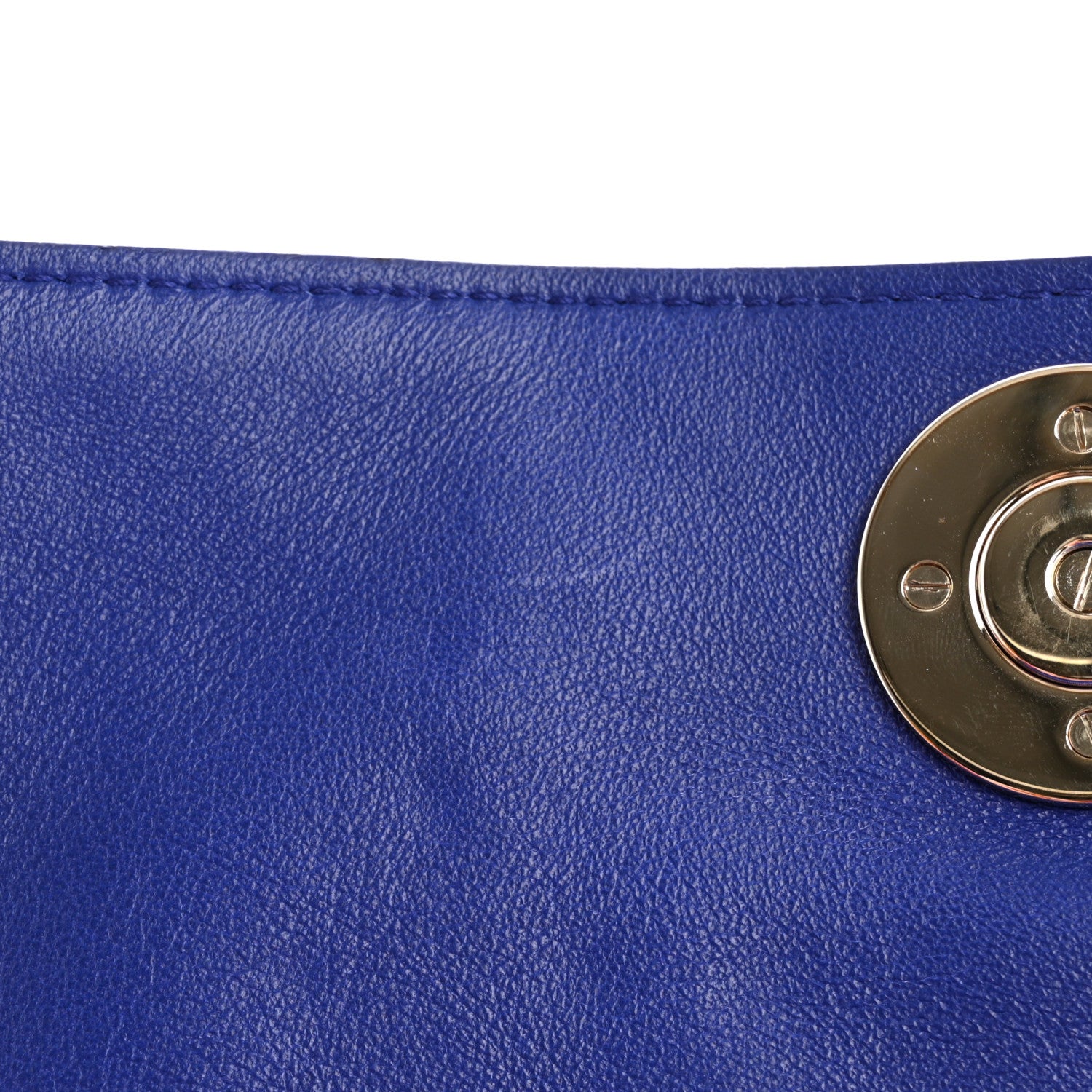 Versace Patent Barocco Quilted Vanitas Chain Pouch Poison Blue 10 of 12