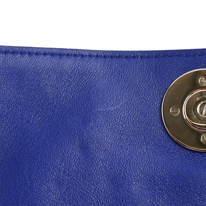 Versace Patent Barocco Quilted Vanitas Chain Pouch Poison Blue 10 of 12