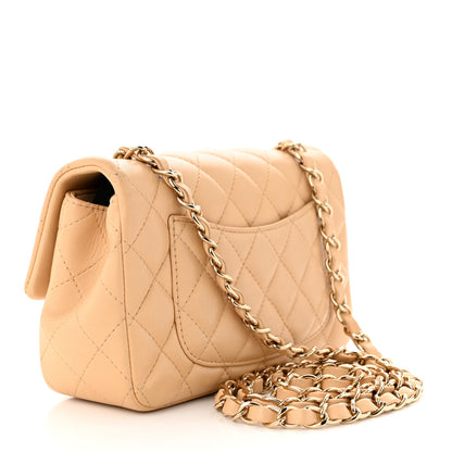 Chanel Lambskin Quilted Mini Rectangular Flap Beige 3 of 12