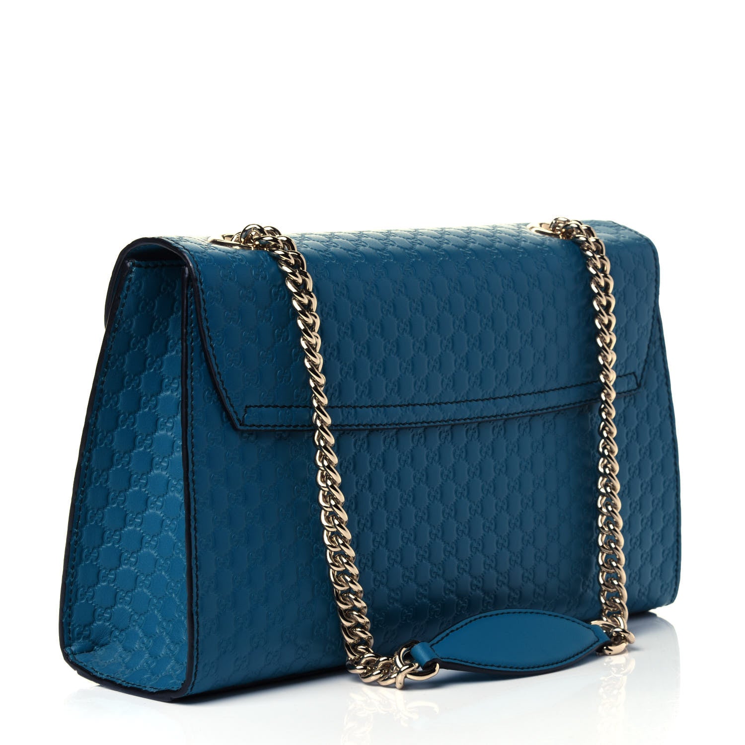 Gucci Soft Microguccissima Medium Emily Chain Shoulder Bag Deep Cobalt 2 of 4