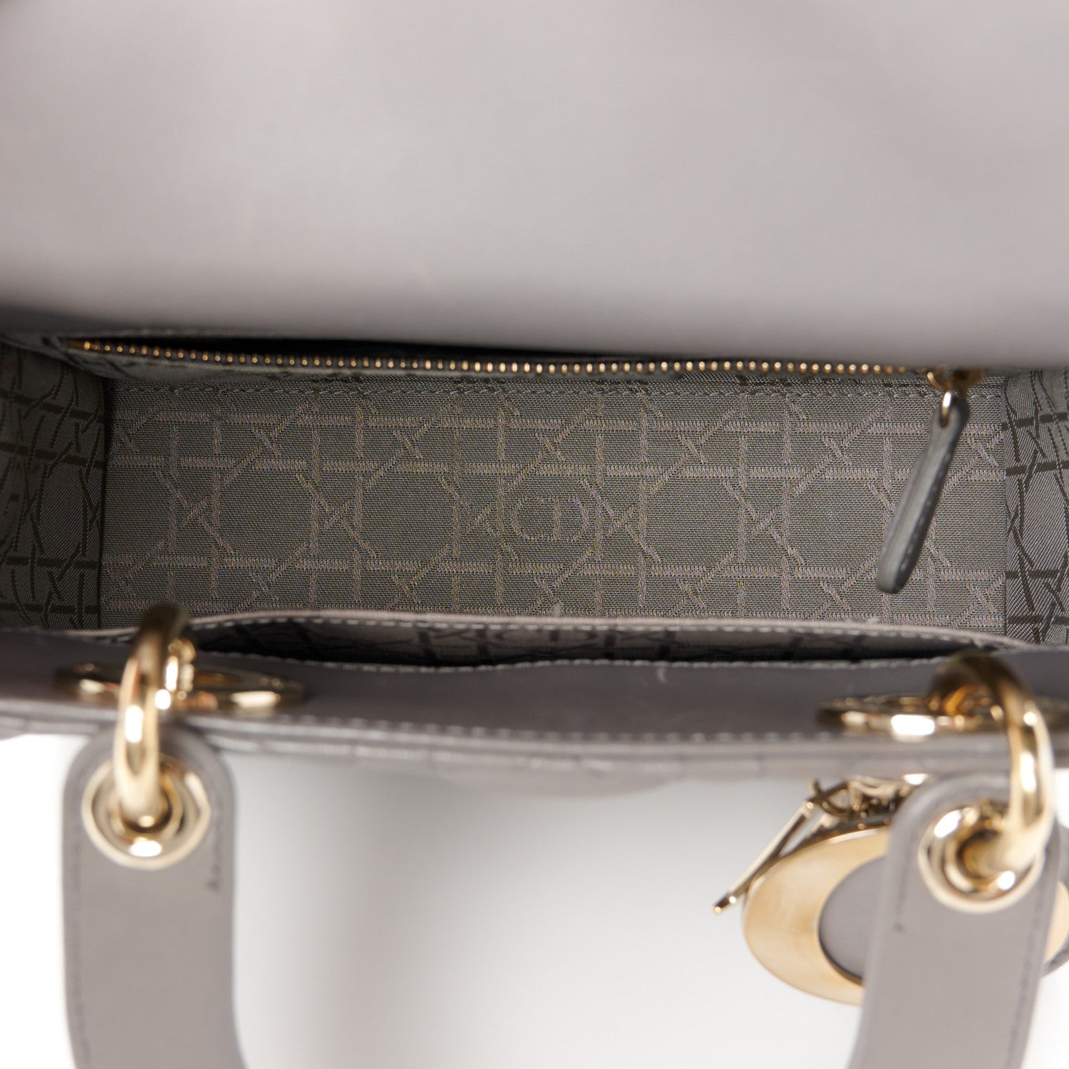 Christian Dior Lambskin Cannage Small Lucky Badges My Lady Dior Grey 5 of 11