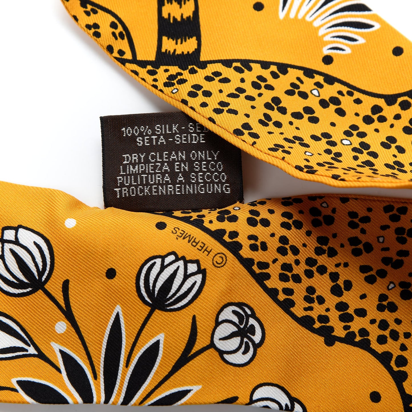 Silk Les Leopards Twilly Miel Black White