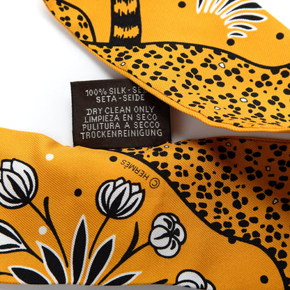 Hermes Silk Les Leopards Twilly Miel Black White 4 of 4