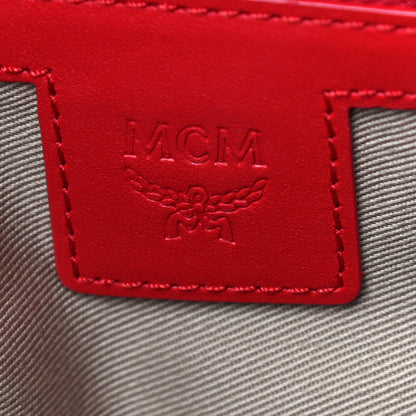 MCM Visetos Year Of The Ox Medium Standing Wristlet Zip Pouch Viva Red 6 of 11