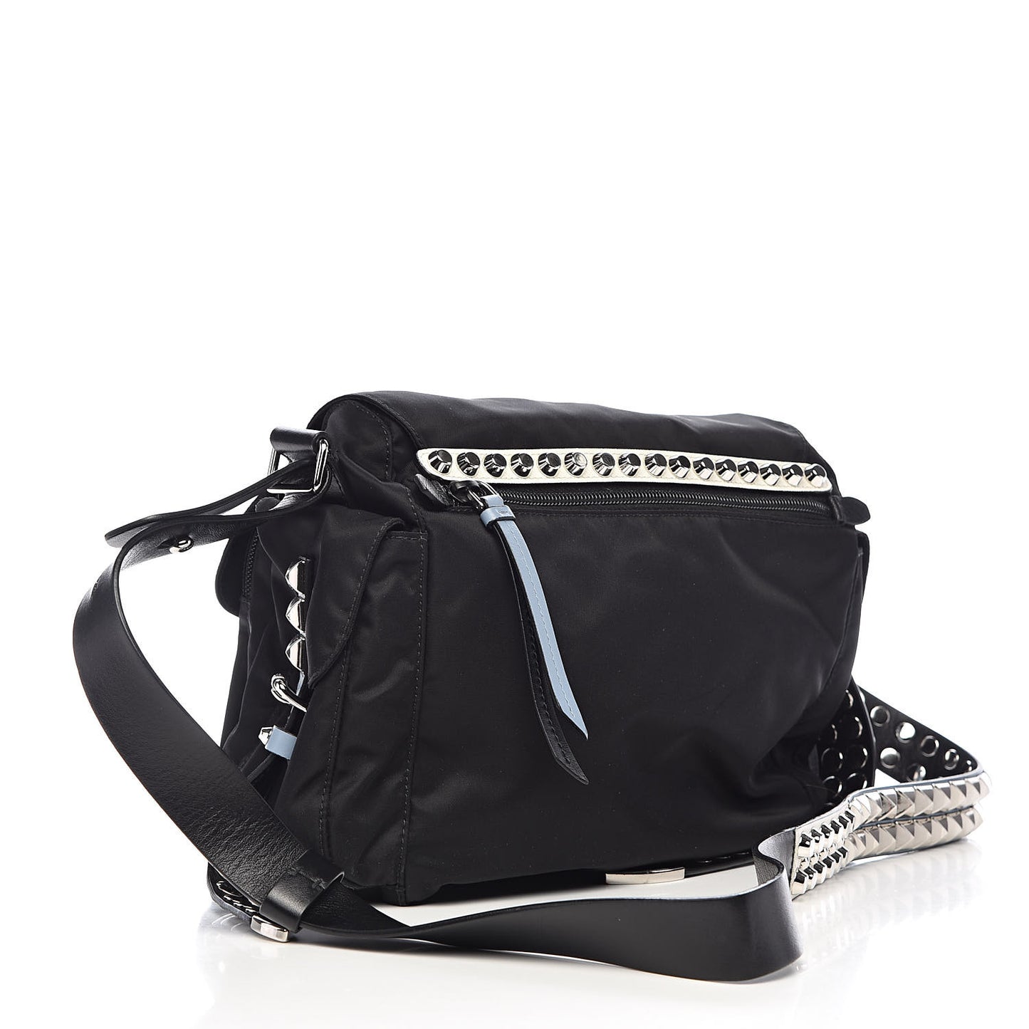 Nylon New Vela Studded Messenger Black Astrale