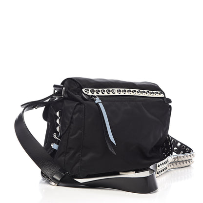 Prada Nylon New Vela Studded Messenger Black Astrale 3 of 11