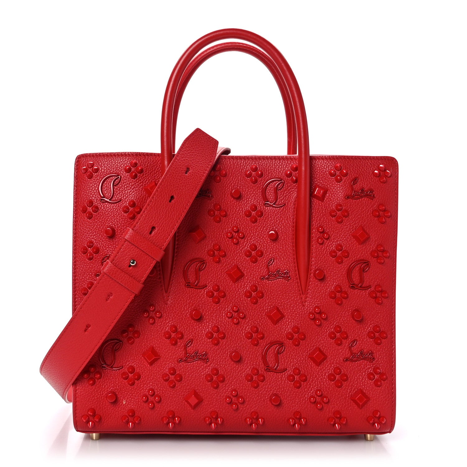 Christian Louboutin パロマ Christian Louboutin Calfskin Spikes Loubinthesky Medium Paloma Red