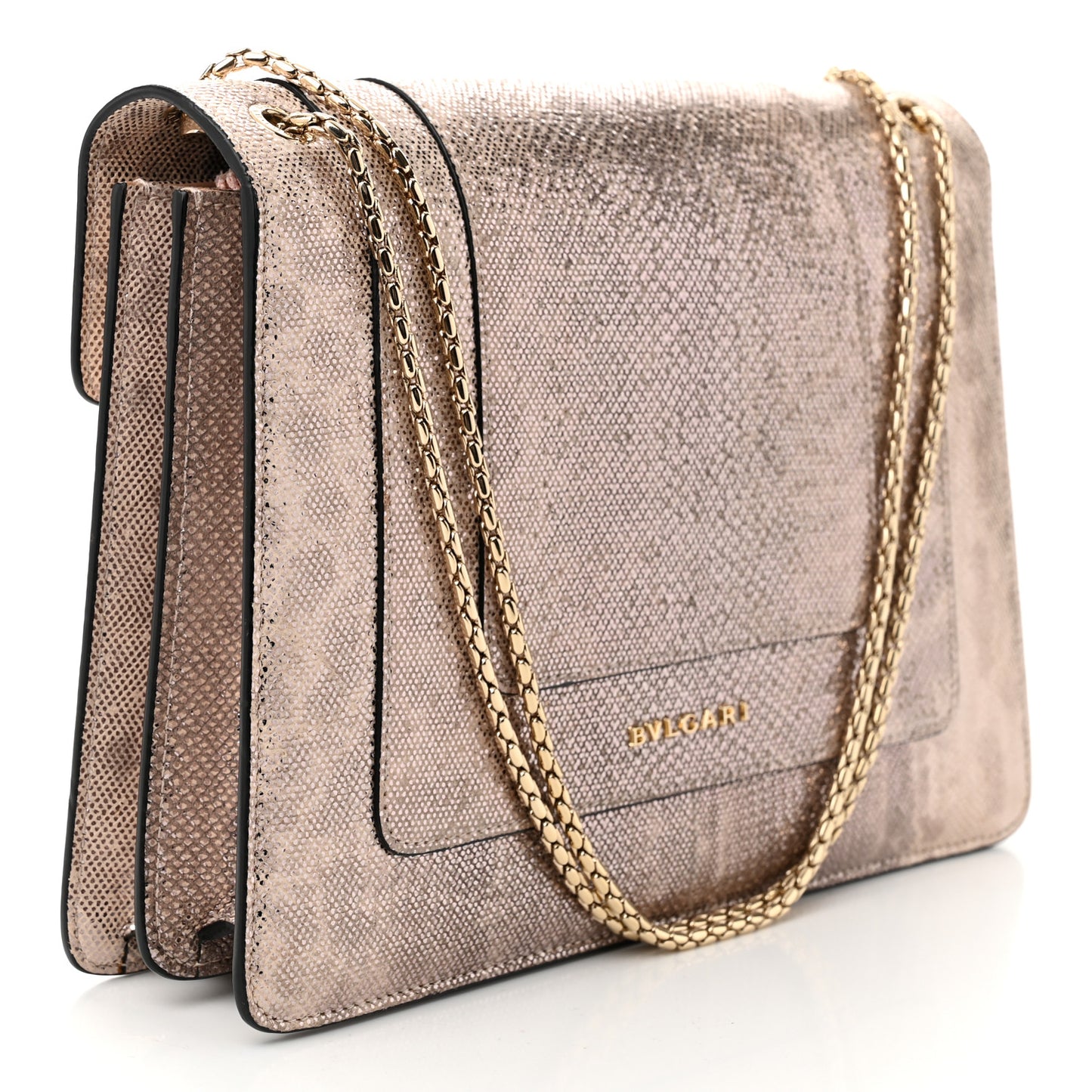 Metallic Karung Serpenti Forever Crossbody Rosa Di Francia