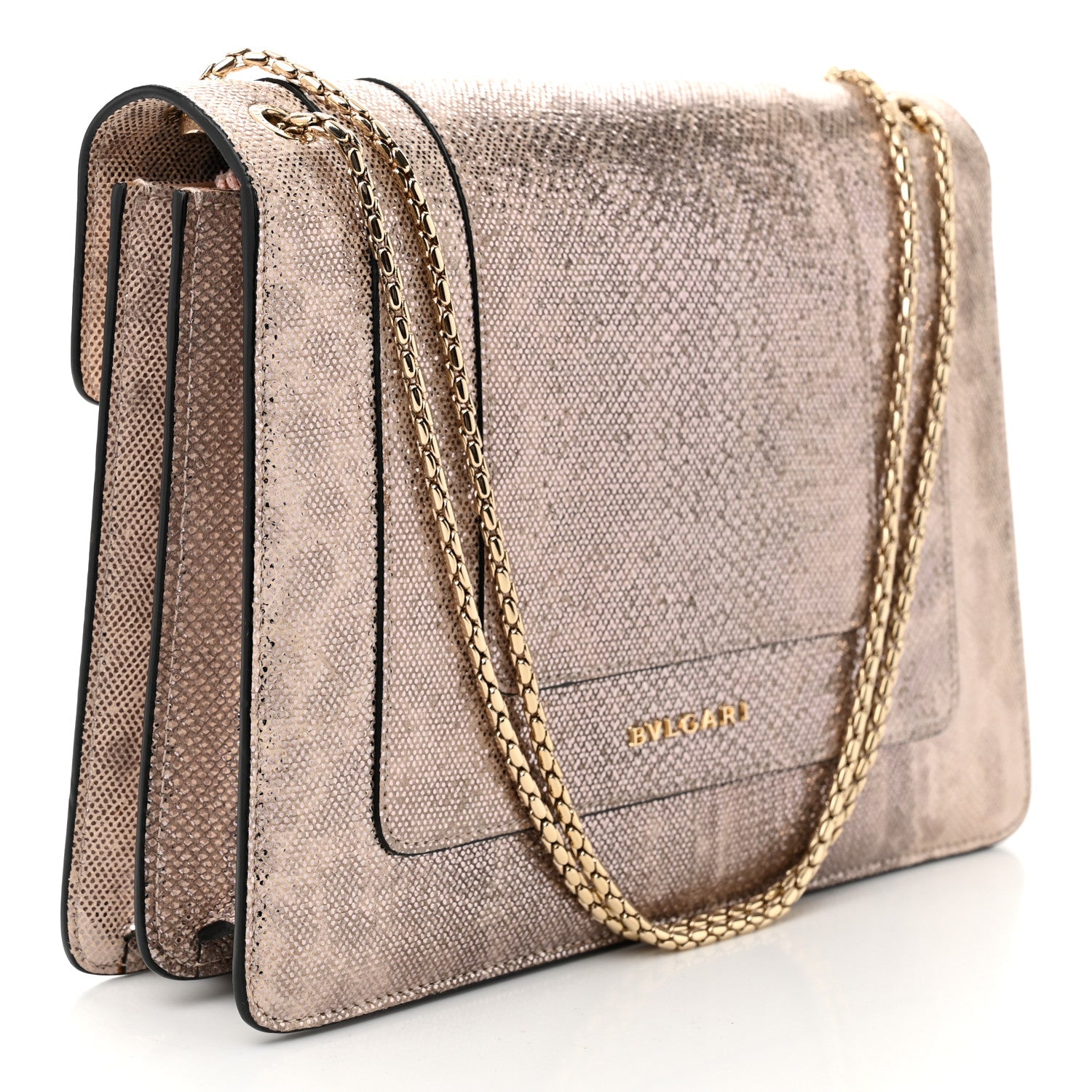 Bulgari Metallic Karung Serpenti Forever Crossbody Rosa Di Francia 4 of 11
