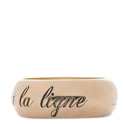 Chanel Wide L'Elegence French Quote Bangle Gold 4 of 6