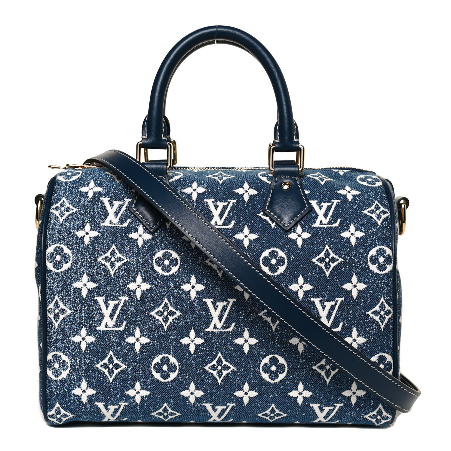 Louis Vuitton Monogram Jacquard Denim Speedy Bandouliere 25 Bleu 1 of 11