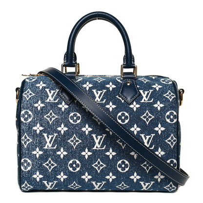 Louis Vuitton Monogram Jacquard Denim Speedy Bandouliere 25 Bleu 1 of 11