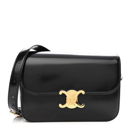 Celine Shiny Calfskin Medium Triomphe Black 1 of 9
