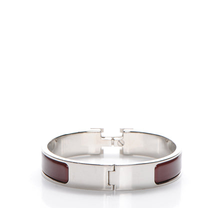 Hermes Narrow Enamel Clic Clac H Bracelet PM Burgundy 3 of 5