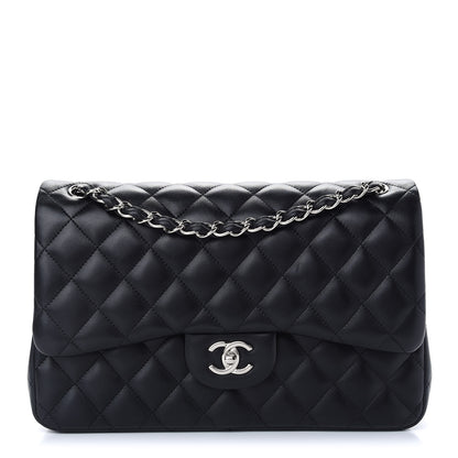 Chanel Lambskin Quilted Jumbo Double Flap Black 1 of 9