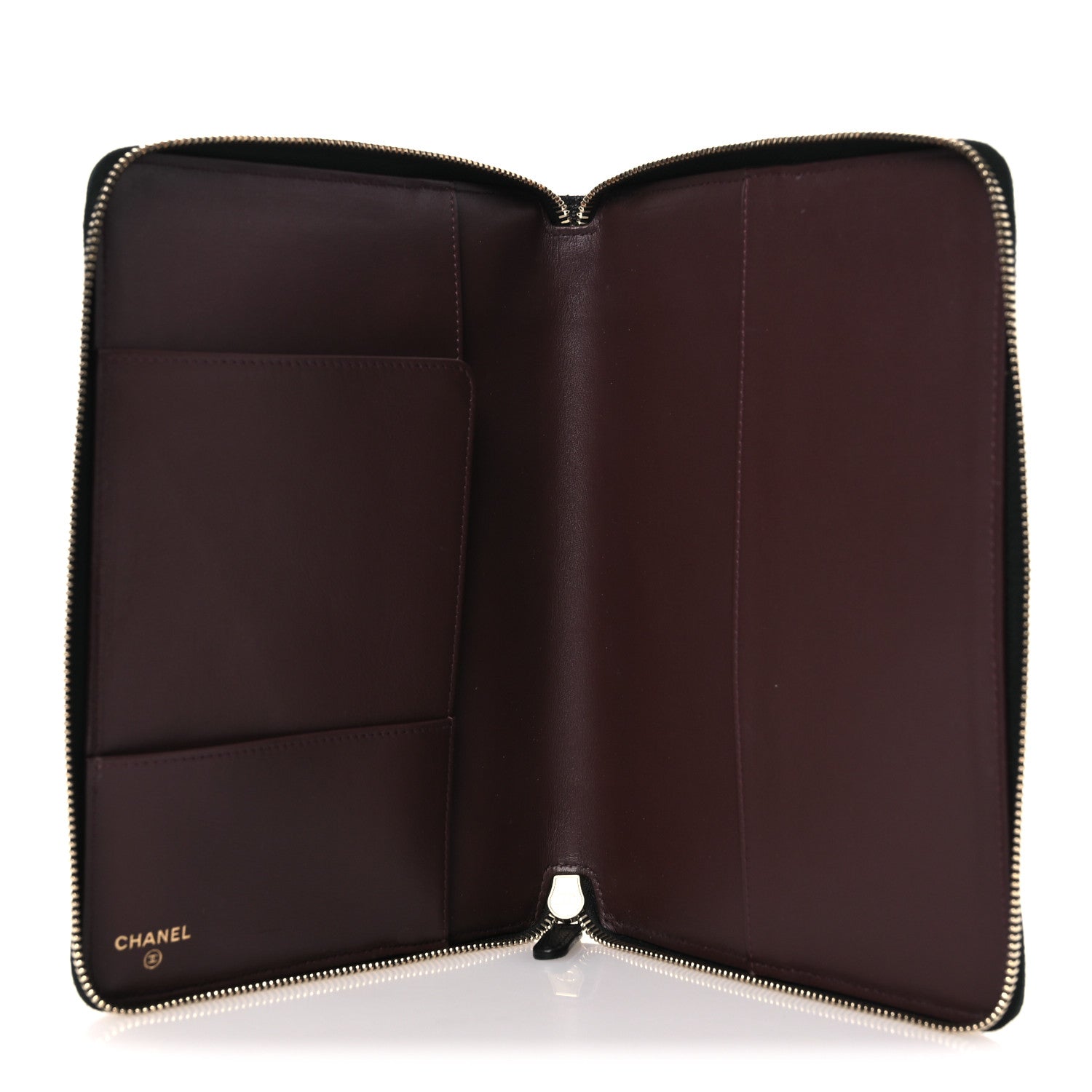 Chanel Caviar Quilted Zip Around Notebook Agenda Cover Black 5 of 10