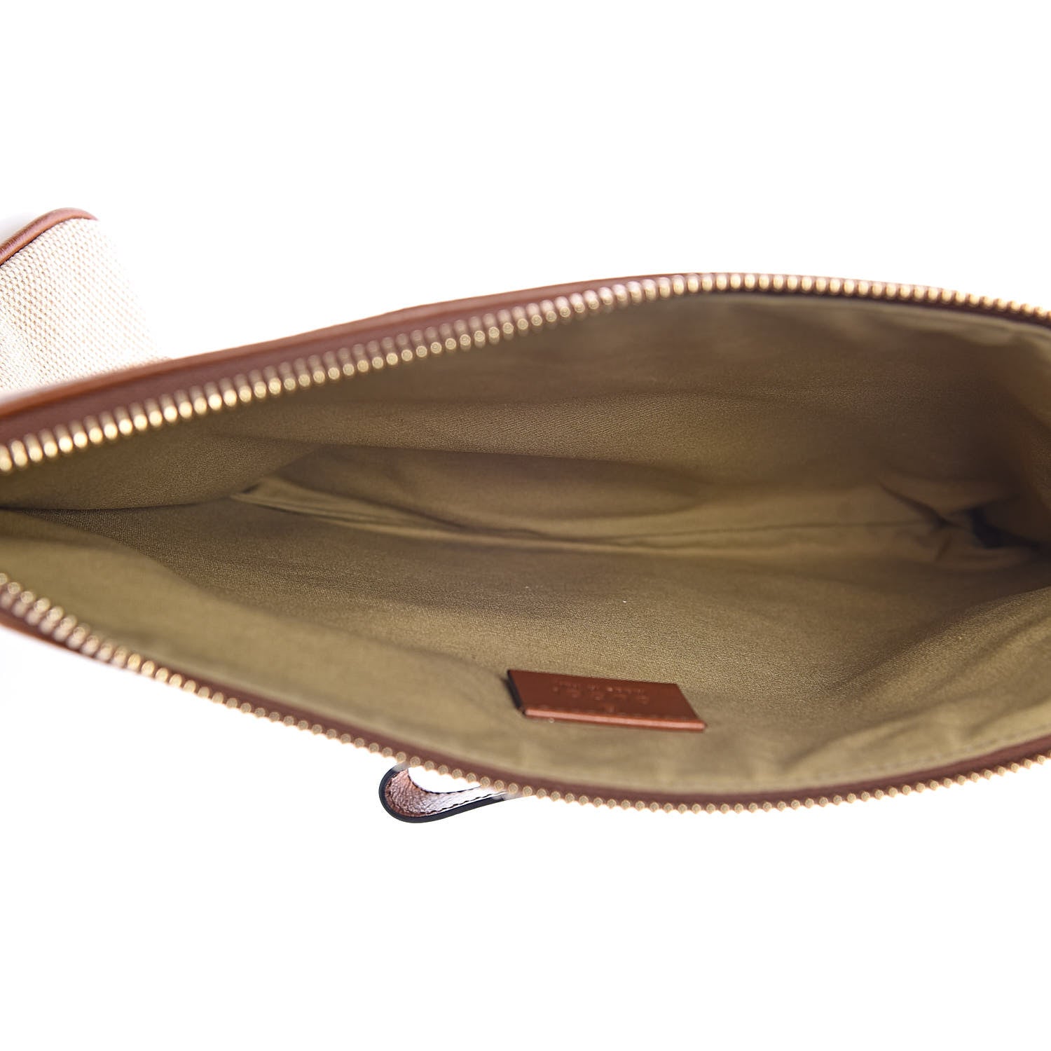 Gucci Vintage Canvas Web Pouch Sand Cuir 5 of 9