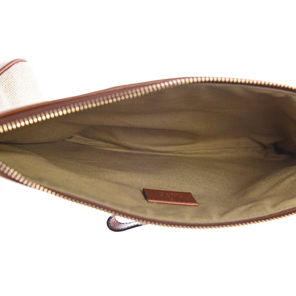 Gucci Vintage Canvas Web Pouch Sand Cuir 5 of 9