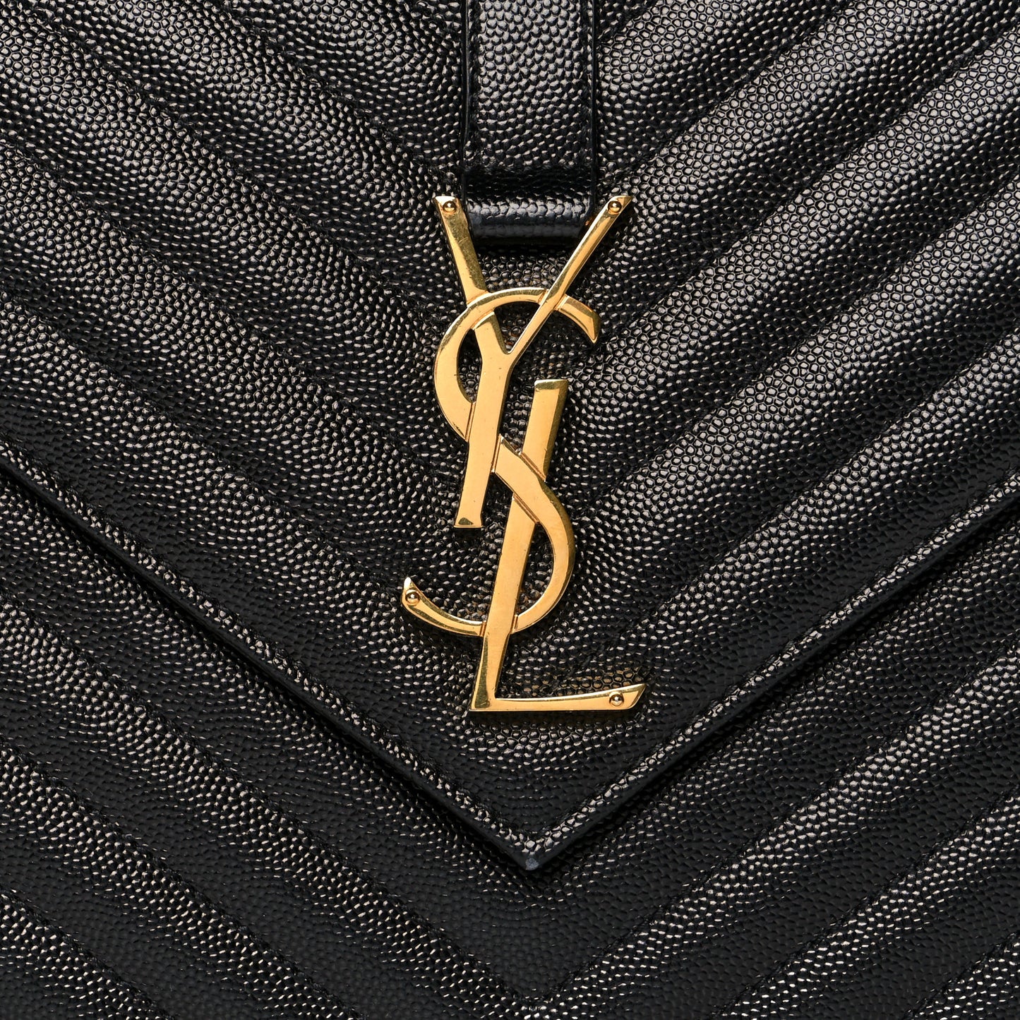 Grain De Poudre Matelasse Chevron Large Monogram Satchel Black