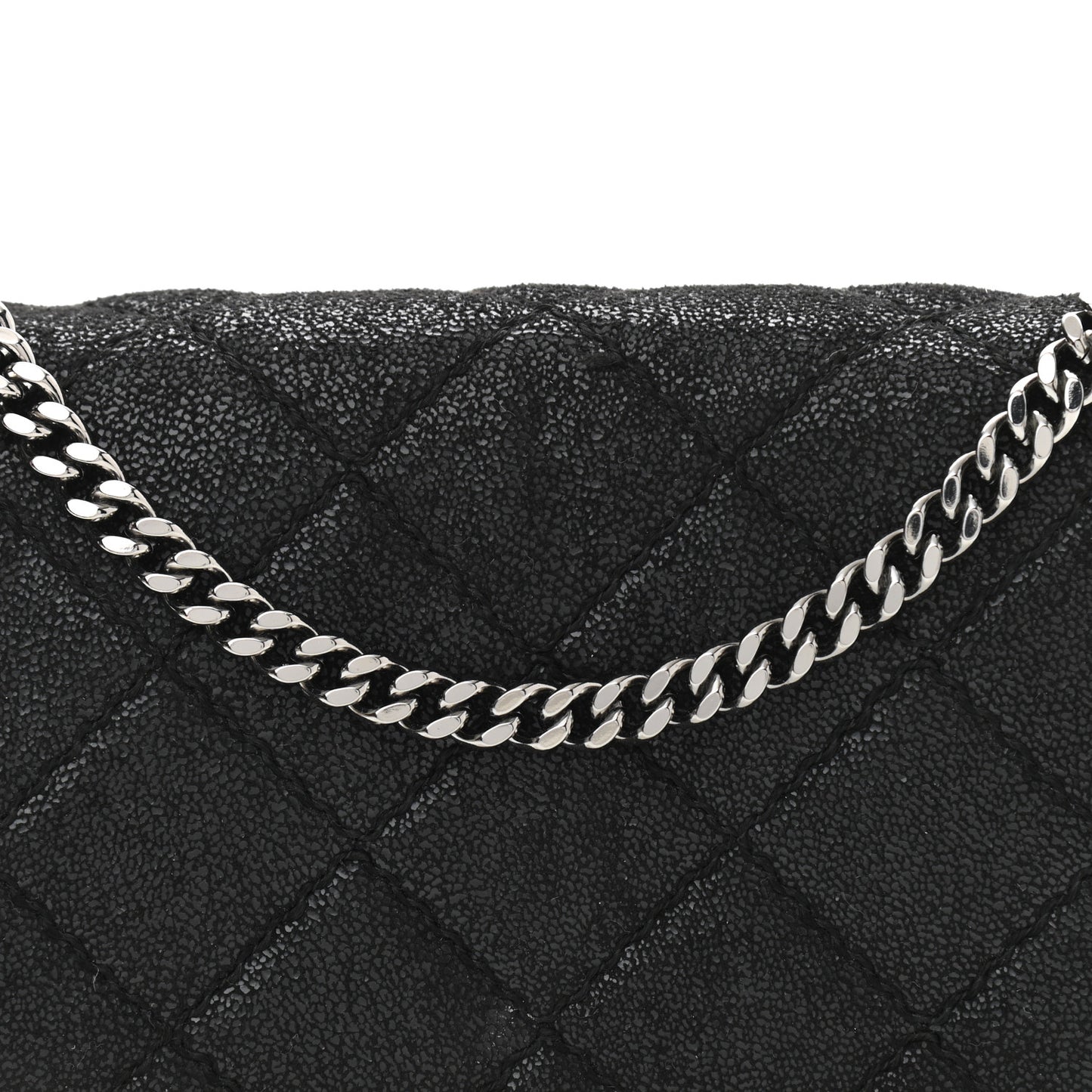 Shaggy Deer Quilted Falabella Crossbody Bag Black