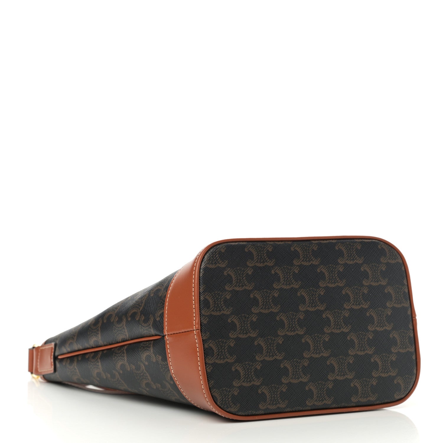 Celine Triomphe Canvas Calfskin Small Bucket Bag Tan 4 of 9