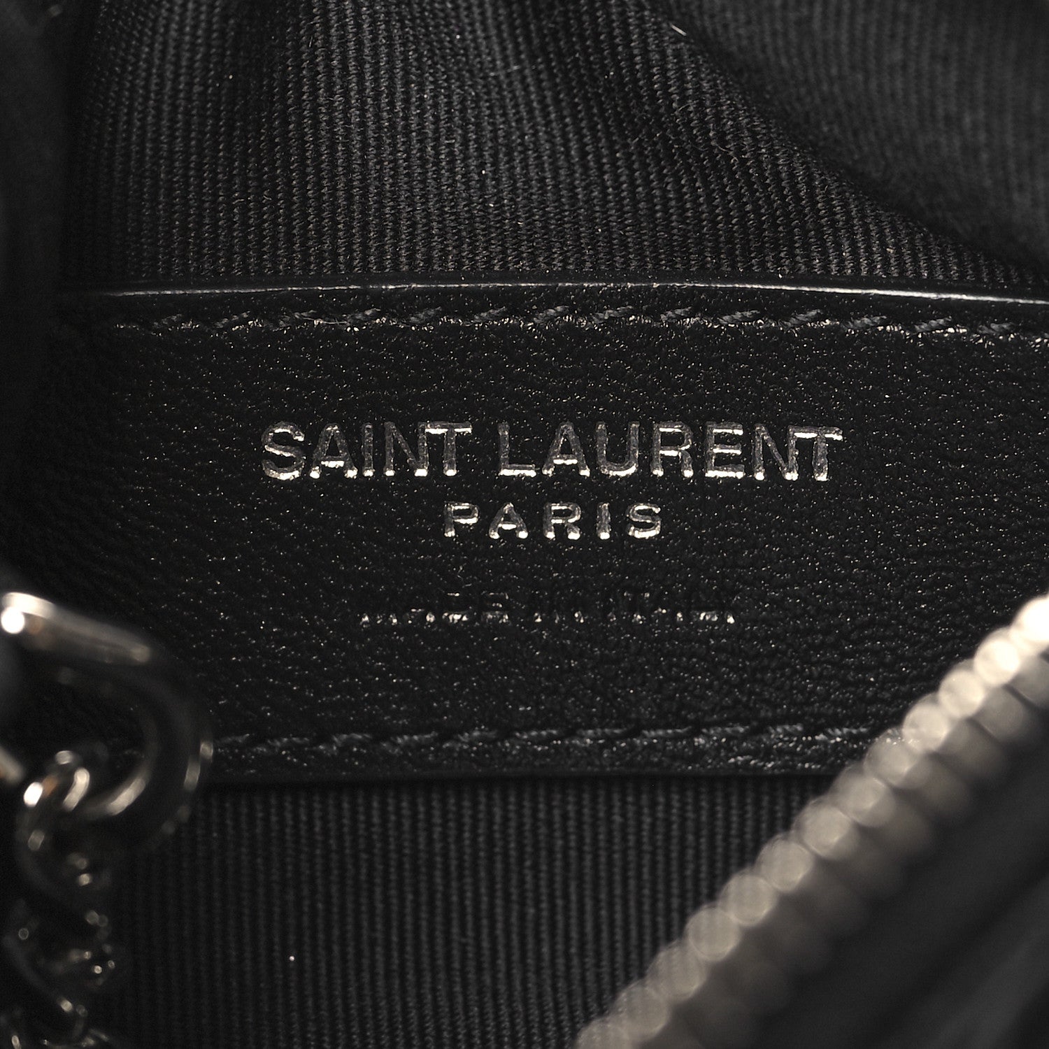 Saint Laurent Calfskin Matelasse Monogram Key Pouch Black 6 of 8