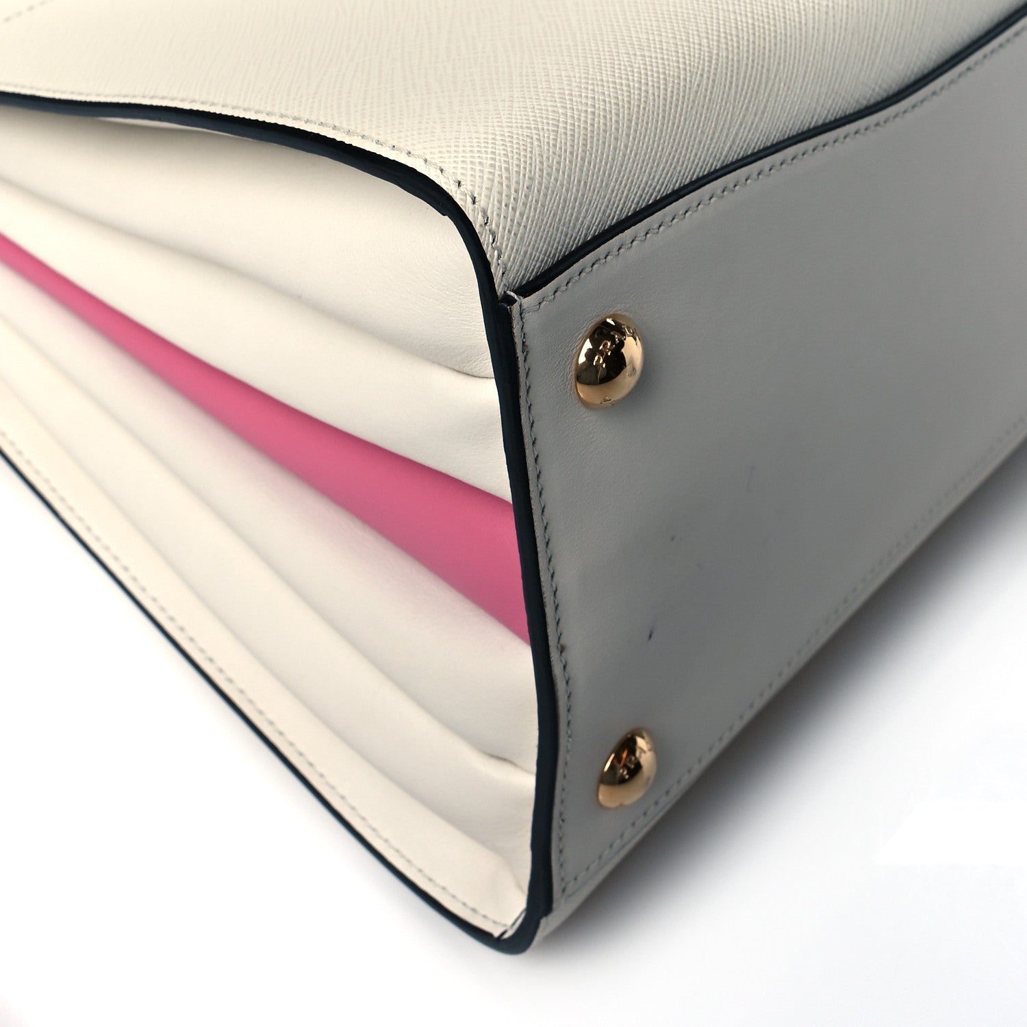 Prada Saffiano City Calfskin Medium Bibliothèque Top Handle Bianco Begon 9 of 11