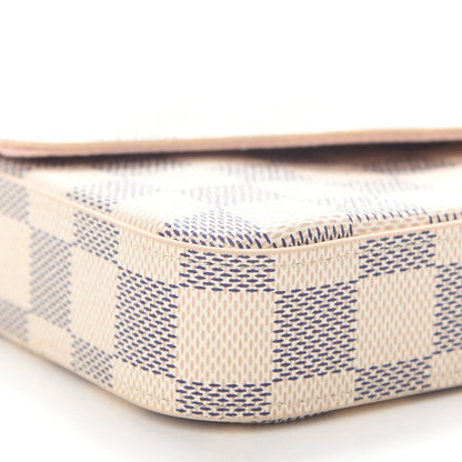 Louis Vuitton Damier Azur Pochette Felicie Chain Wallet Rose Ballerine 7 of 8