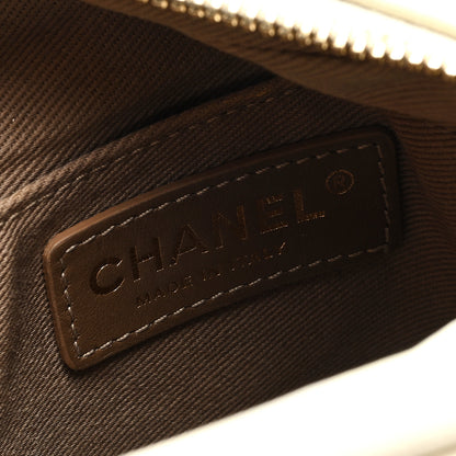 Chanel Goatskin Stitched Casual Trip North South Camera Case White 6 of 12