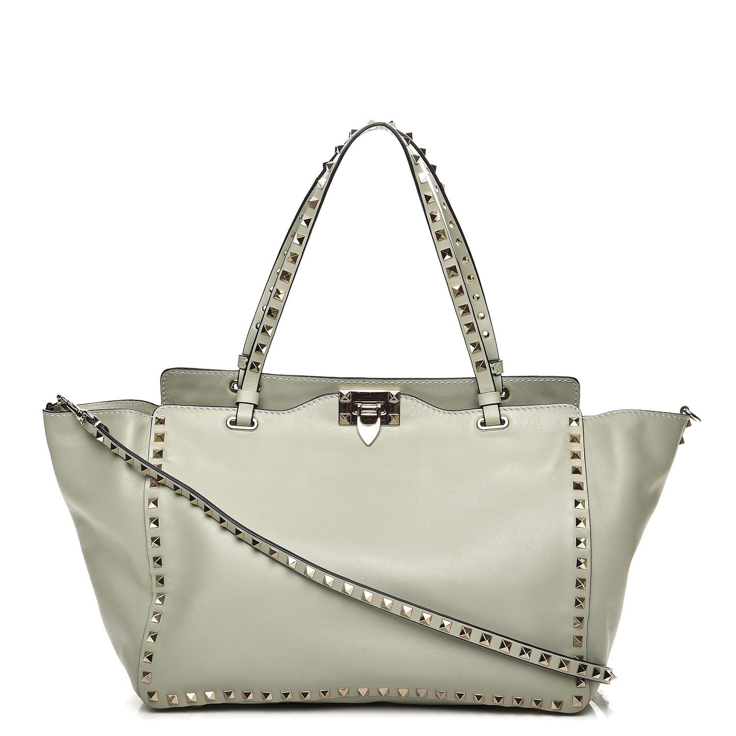 Vitello Medium Rockstud Tote Green Tea Sorbet