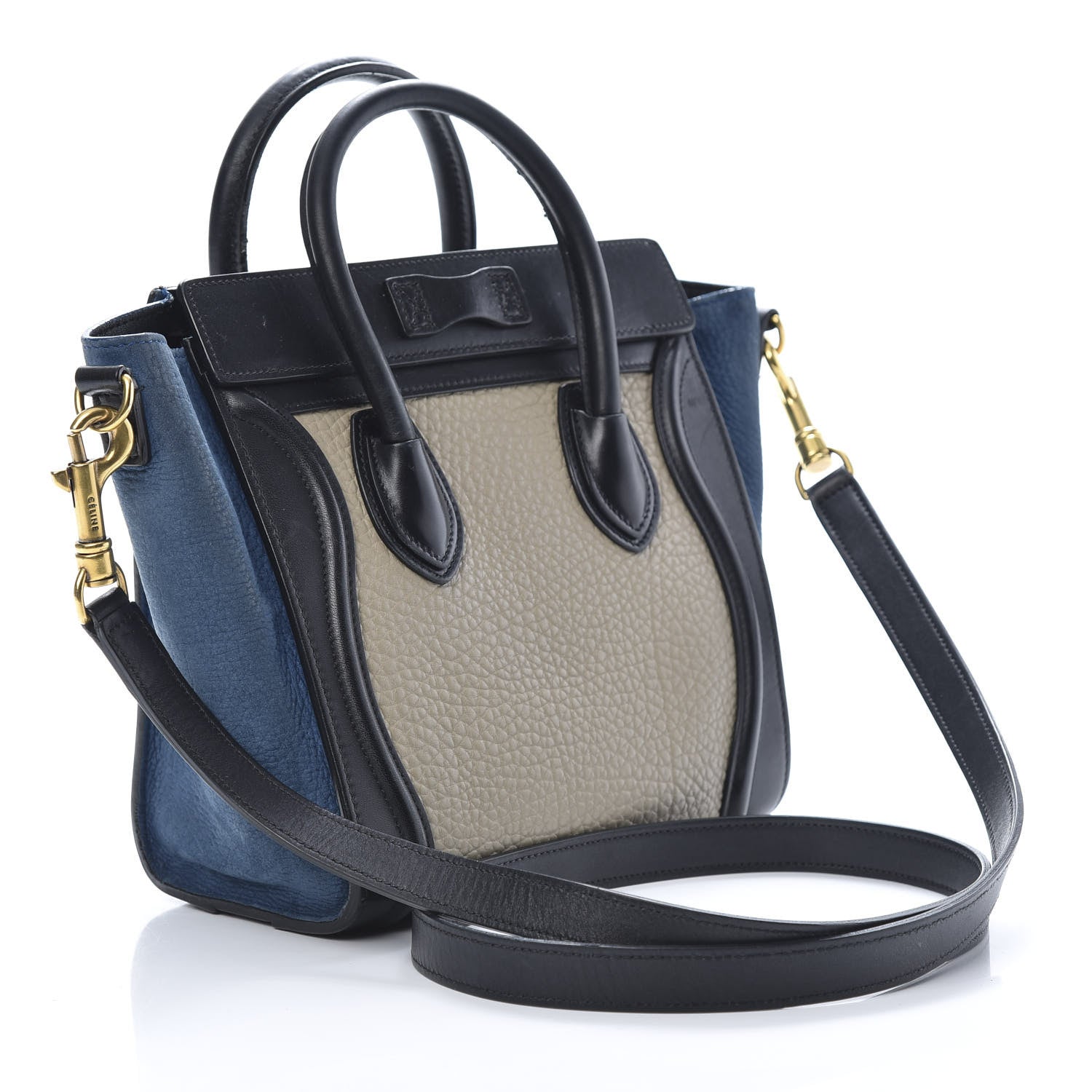 Celine Bullhide Calfskin Nubuck Nano Tri-Color Luggage Light Taupe 3 of 18