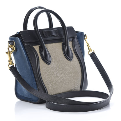 Celine Bullhide Calfskin Nubuck Nano Tri-Color Luggage Light Taupe 3 of 18