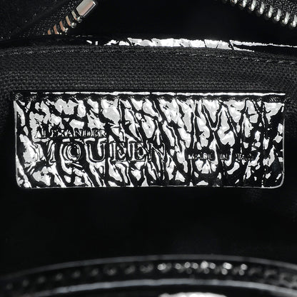 Alexander McQueen Grainy Patent Suede Mini Eyelet Padlock Black 7 of 8