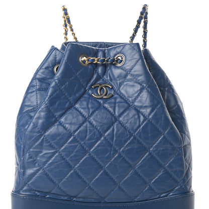 Chanel Aged Calfskin Quilted Gabrielle Backpack Blue 8 of 11