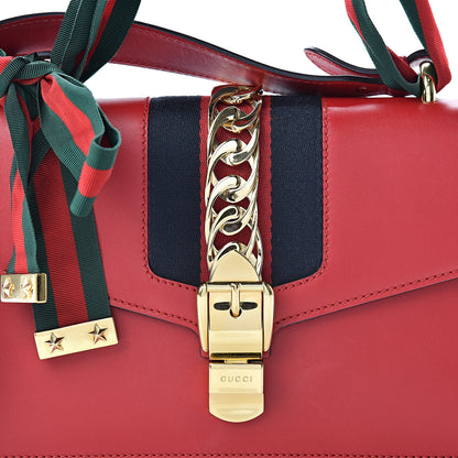 Gucci Calfskin Small Sylvie Shoulder Bag Hibiscus Red 9 of 12