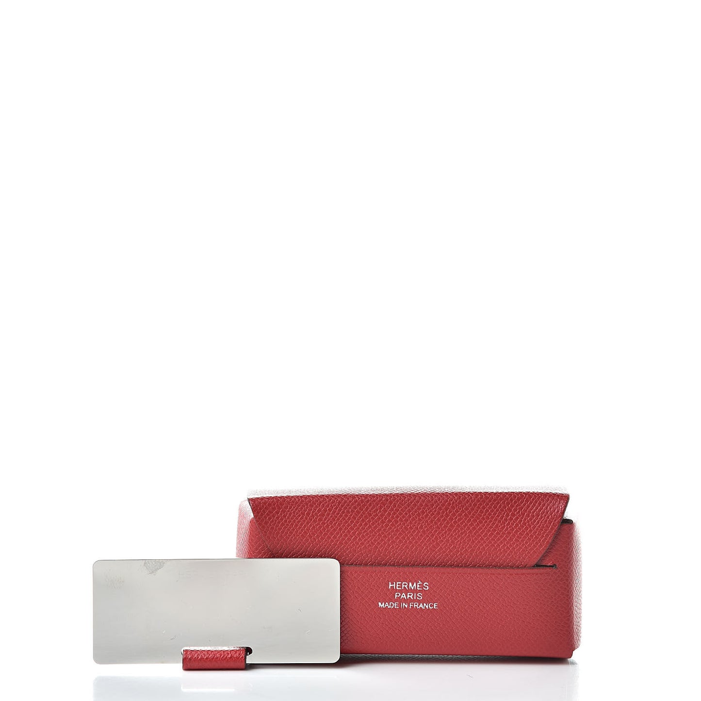 Grained Madame Calfskin Lipstick Case with Mirror Rouge Piment